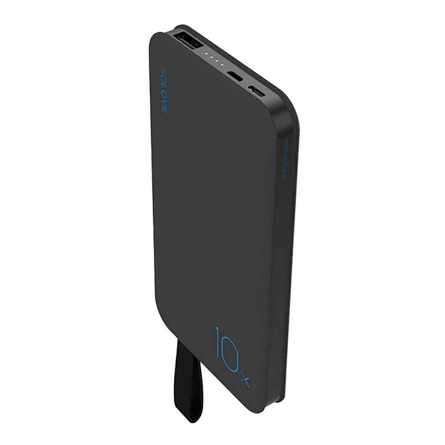 Внешний аккумулятор SOLOVE X8 Black, двусторонний USB вход, черный