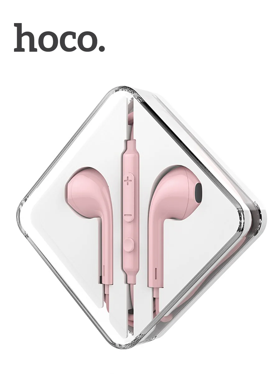 Розовый наушники с микрофоном (гарнитура) Hoco M55