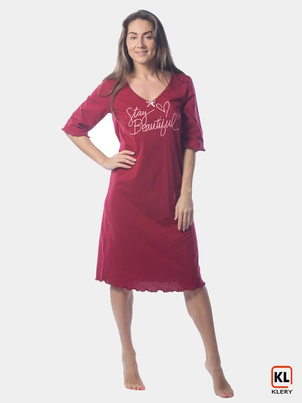 Ночная сорочка Stay beautiful КС1366П13 бордовая, KLERY