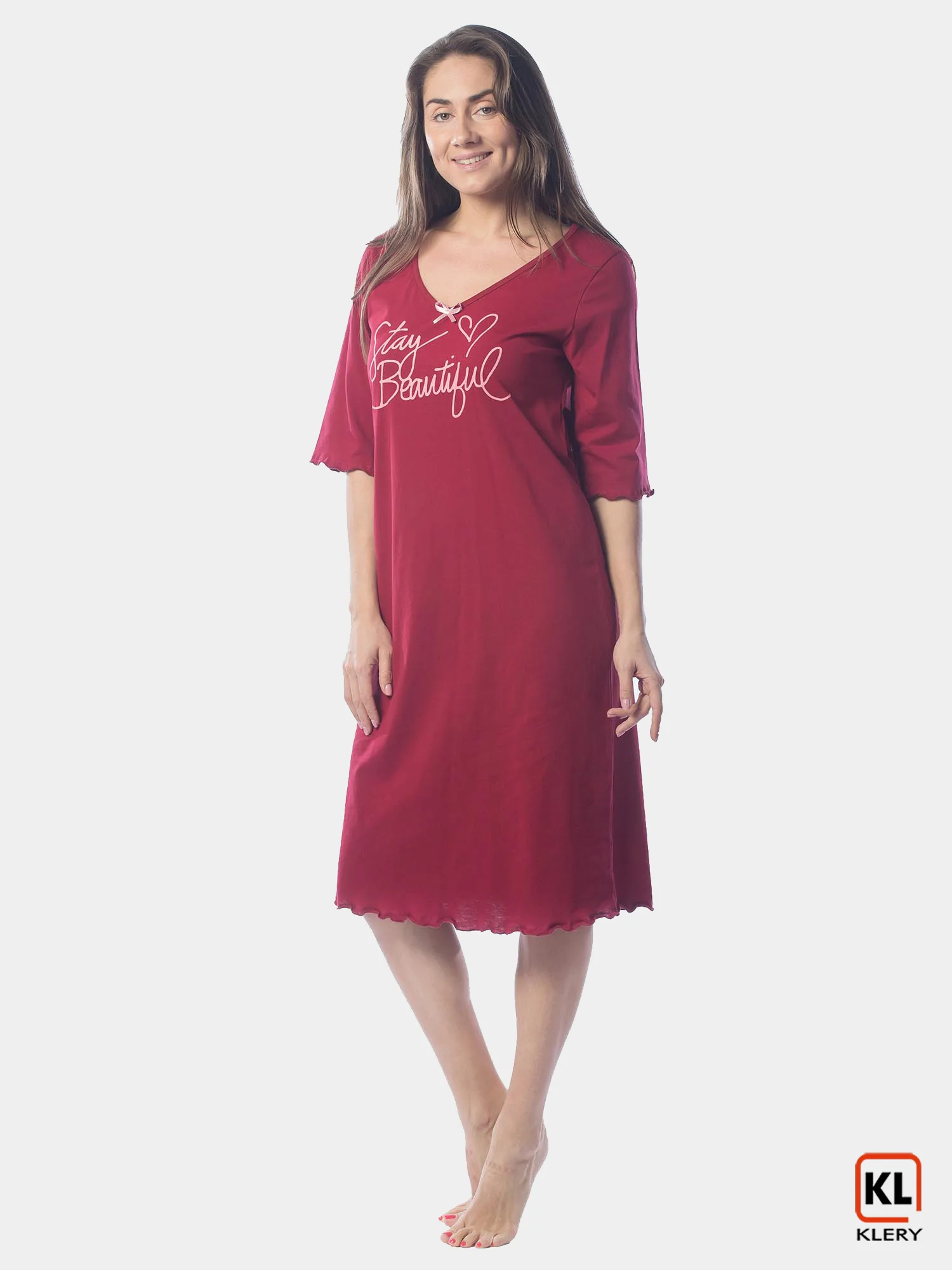 Ночная сорочка Stay beautiful КС1366П13 бордовая, KLERY