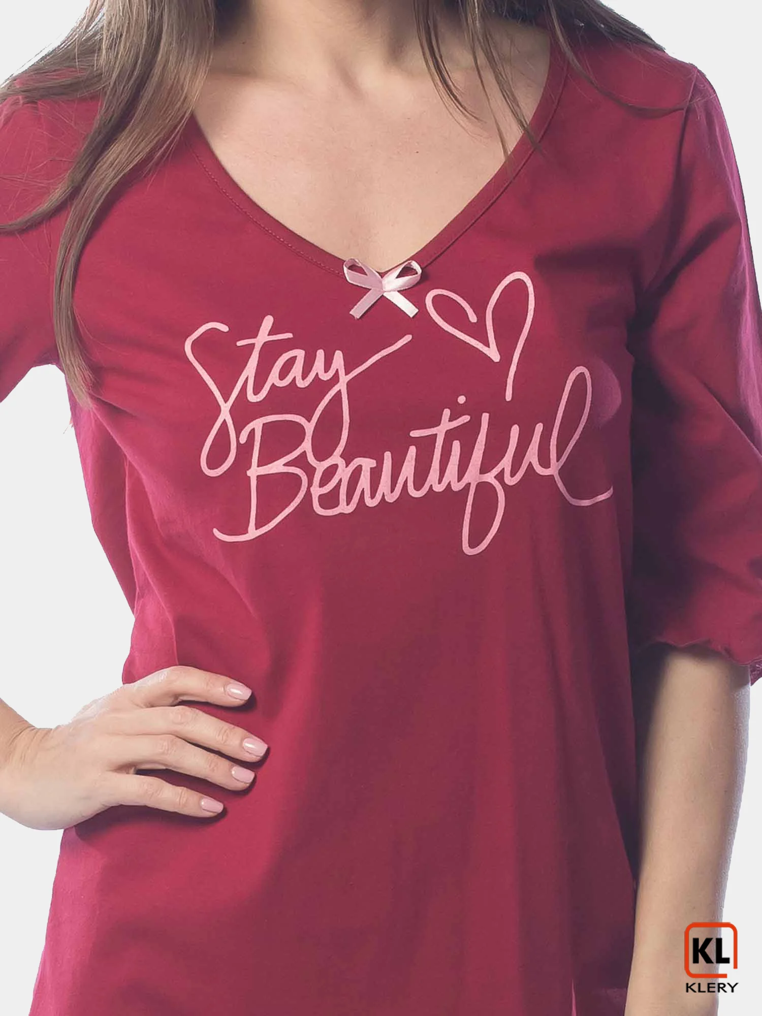 Ночная сорочка Stay beautiful КС1366П13 бордовая, KLERY