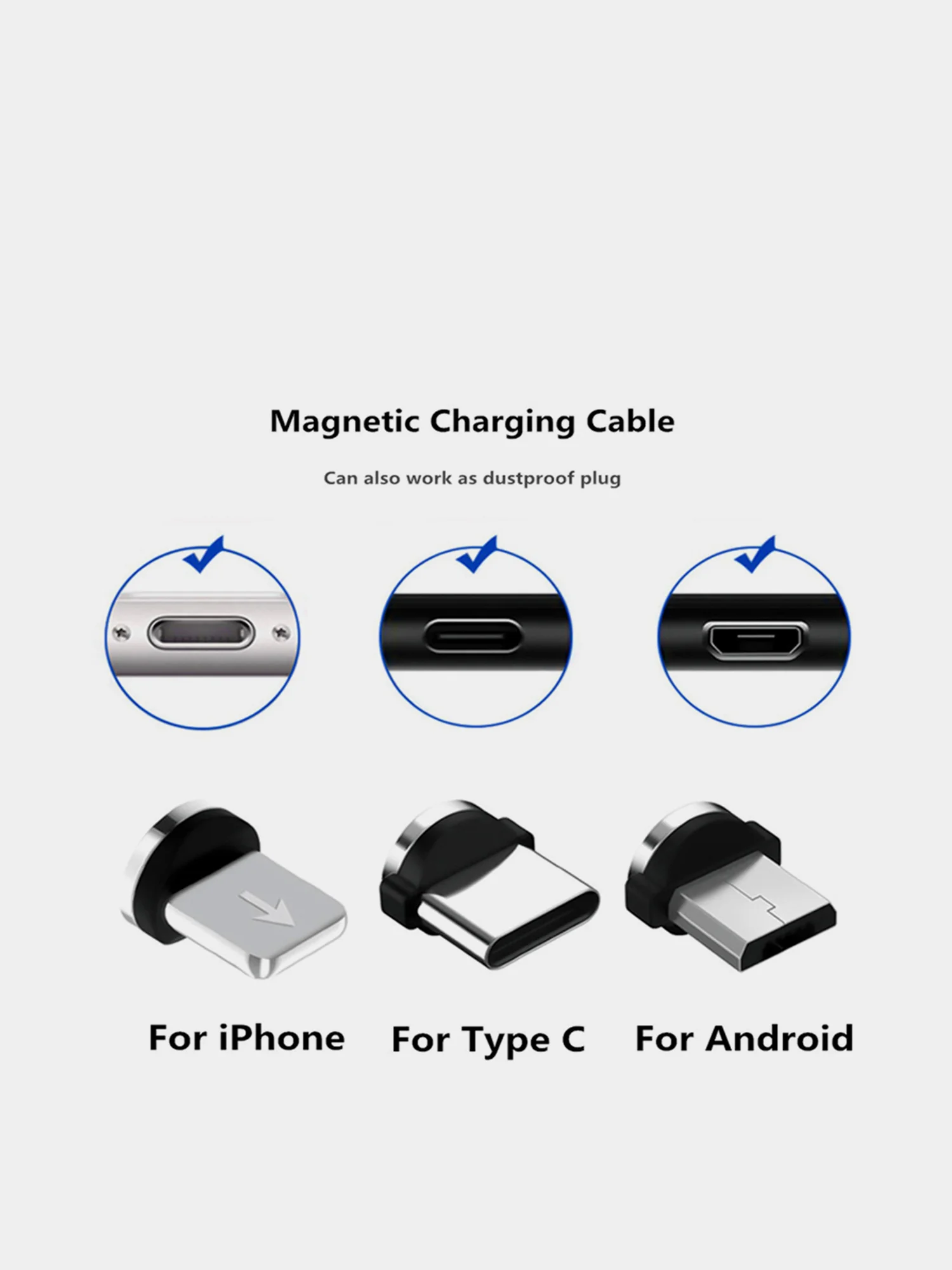 Магнитный USB-кабель Twitch 2.1, магнит-коннектор, micro usb, type c, lightning