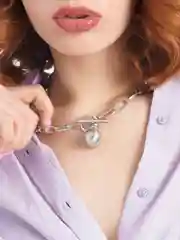 Серебряный цепочка ожерелье с подвеской в виде шара Linda