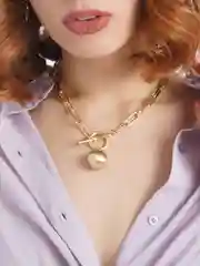 Серебряный цепочка ожерелье с подвеской в виде шара Linda