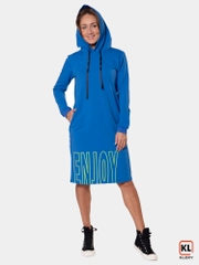 Платье из футера с лайкрой ENJOY принт зел неон ФП1357П2 синий, KLERY