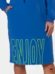 Платье из футера с лайкрой ENJOY принт зел неон ФП1357П2 синий, KLERY