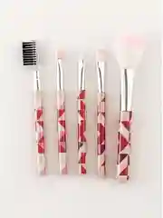 Набор кистей ЮниLook, для макияжа, 16 см, 5 шт, пластиковая ручка, нежный мягкий волос