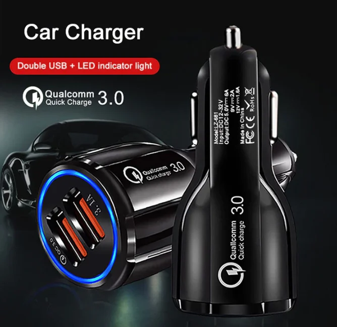 Зарядное устройство MR-681, 30W, 12v-32v, Quallcomm 3.0 Quick Charger. 2USB
