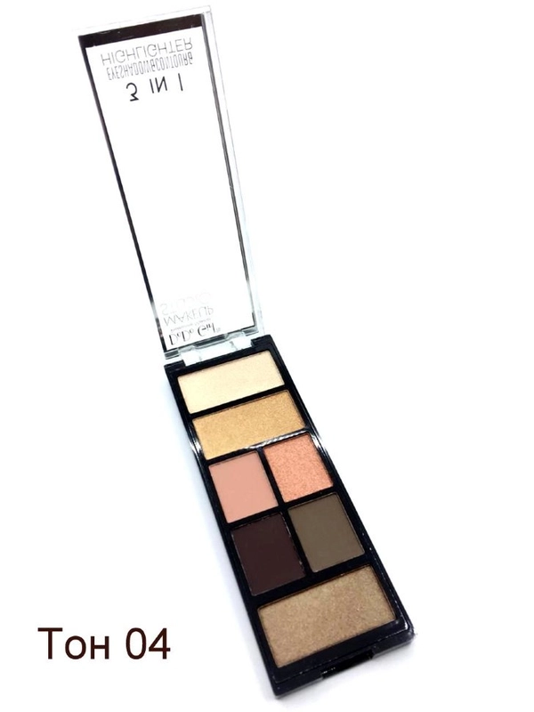 Палетка DoDo Girl 3 in 1 Eyeshadow & Contour & Highlighter