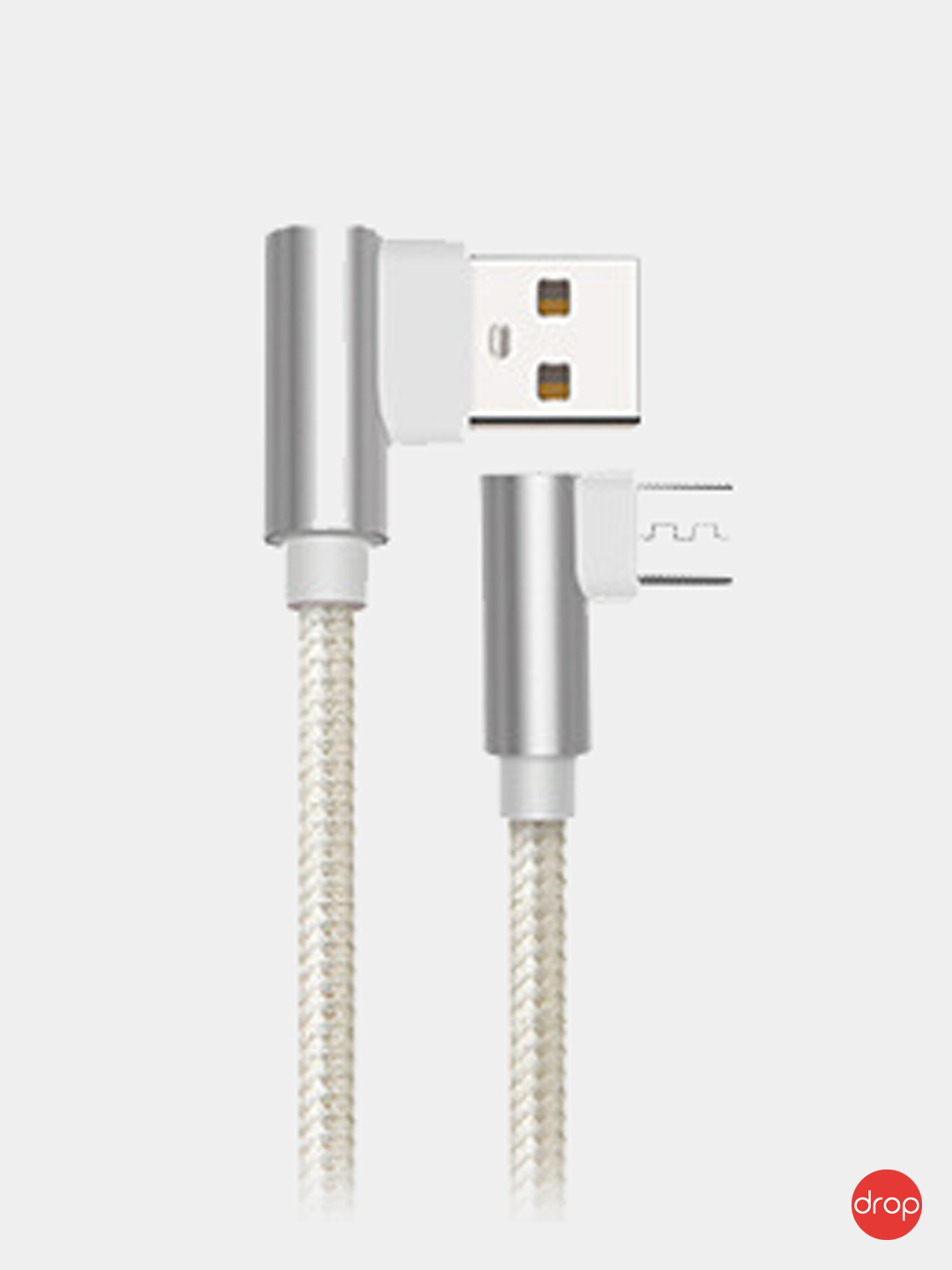 IPhone / Micro USB / Type - C кабель угловой 1м, 2м для быстрой зарядки и передачи  данных купить по цене 120 ₽ в интернет-магазине Магнит Маркет