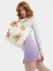 Шоппер плюшевый с принтом медведя