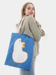 Шоппер, пляжная, тканевая сумка с принтом "WAT?!"