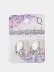 Серьги "Циркония" круглые, цвет белый в серебре