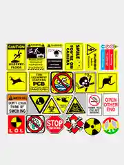 Стикеры "WARNING", 50 штук