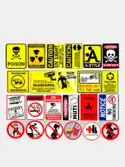Стикеры "WARNING", 50 штук