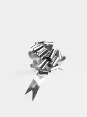 Серебряный бант-шар, диаметр 10 см