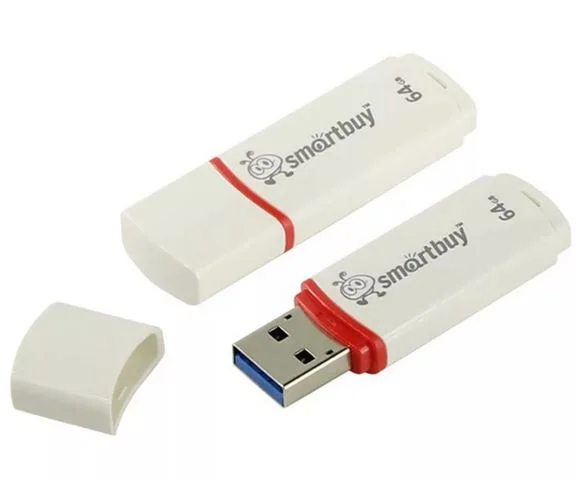 Белый флешка SmartBuy Crown 32GB / 64GB USB flash drive 2.0