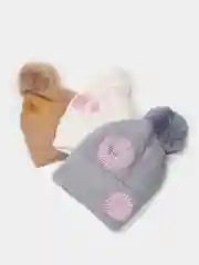 Белый шапка с помпоном, 5 цветов