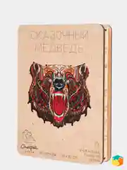 Деревянные фигурные пазлы Сказочный медведь 3 размера до 301 детали / пазл дерево животные