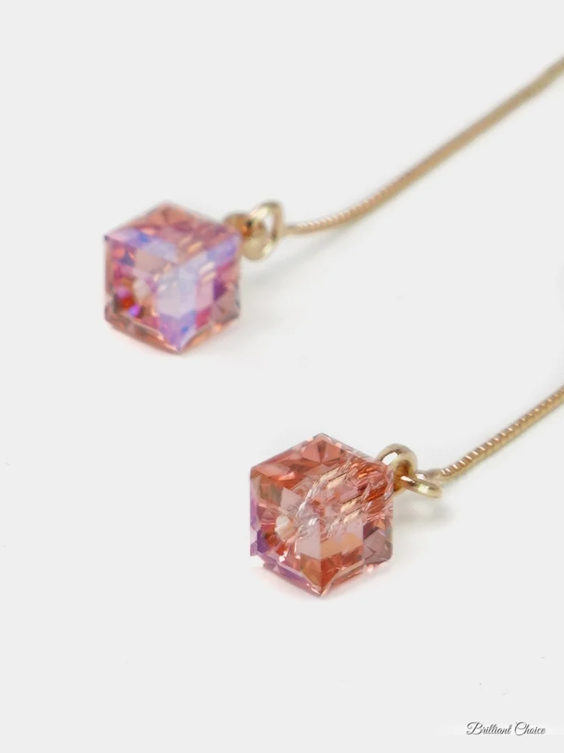 Розовый серьги с кристаллами Swarovski