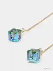 Лайм серьги с кристаллами Swarovski