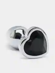 Черный анальная пробка в форме сердечка