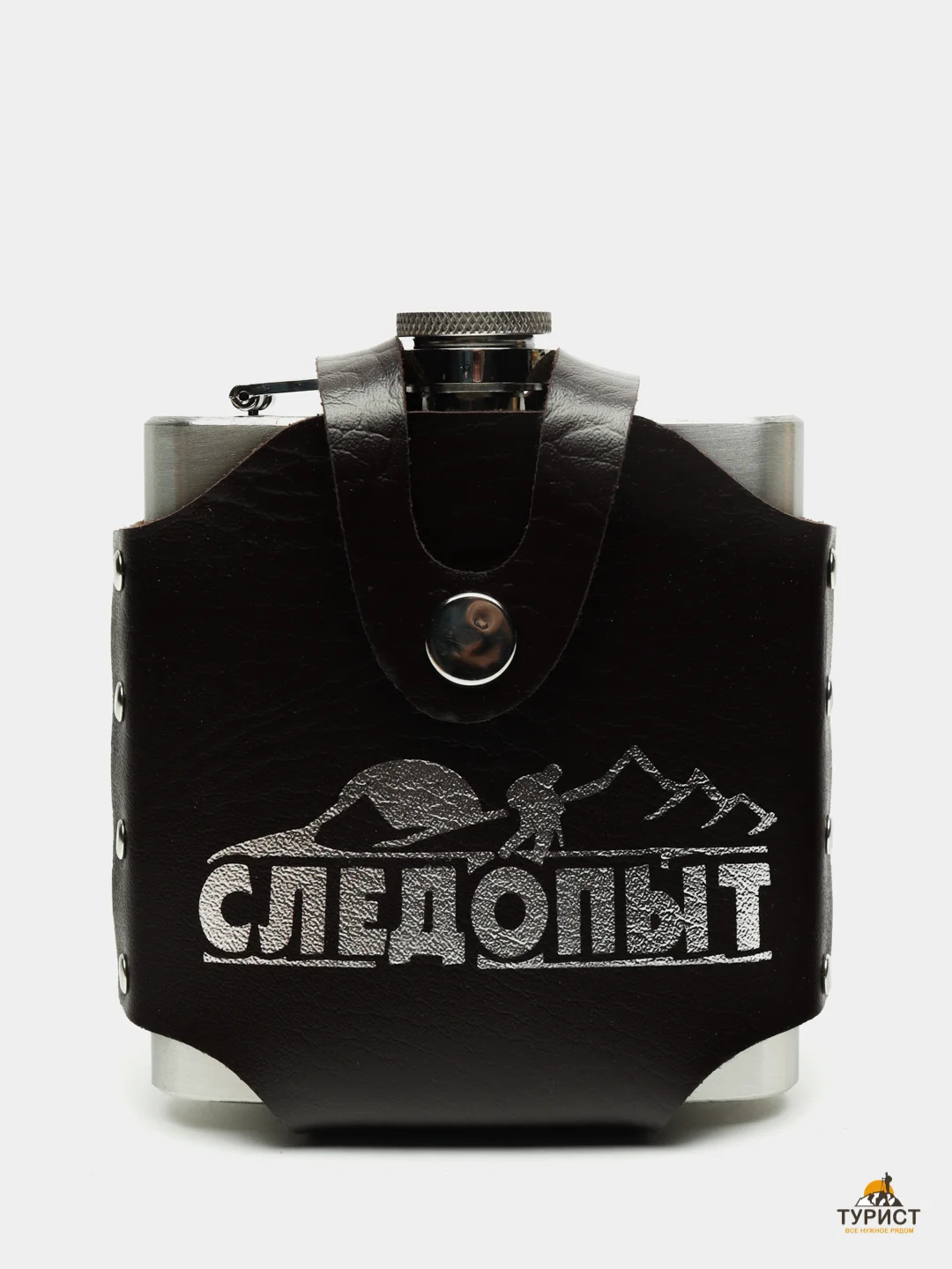 Фляжка Freezly, в кожаном чехле