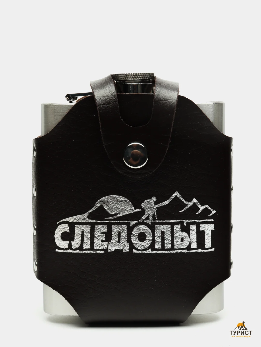 Фляжка Freezly, в кожаном чехле