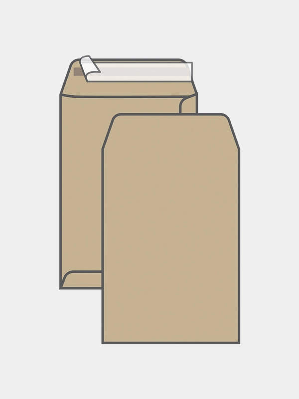 Пакет почтовый 250*353 мм, коричневый крафт, отр. лента (2, 5, 10, 15 шт.)