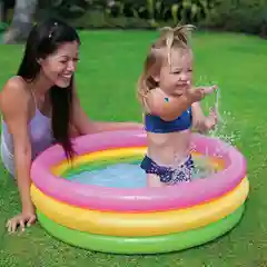 Бассейн детский с надувным дном, 86*25 см, 1-3 лет, INTEX