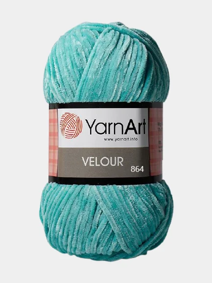 Бирюзовый пряжа YarnArt Velour, 100% микрополиэстер, 100 г/170 м
