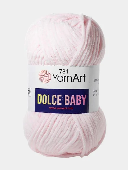 Розовый пряжа YarnArt Dolce Baby, 50 г / 85 м, 100% полиэстер