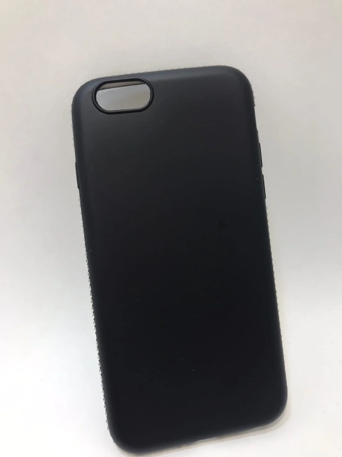 Черный матовый силиконовый чехол для iPhone 6/6s, со стразами