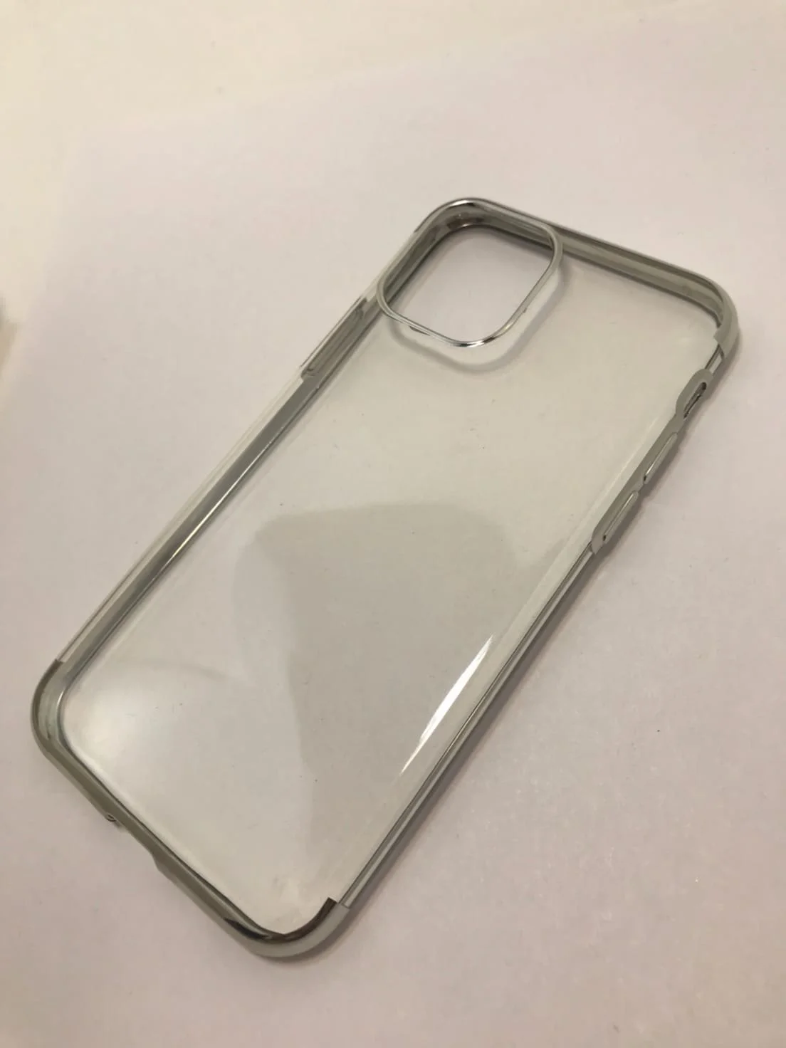 Серебряный защитный силиконовый чехол для iPhone 11pro, блестящий