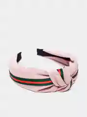Розовый ободок для волос текстильный