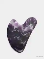 Фиолетовый скребок гуаша для массажа лица и тела, из натурального камня, в форме сердца