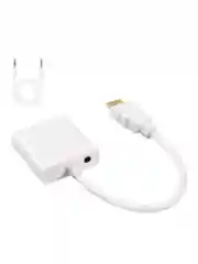 Белый адаптер-переходник HDMI-VGA + AUX, 0.1 м