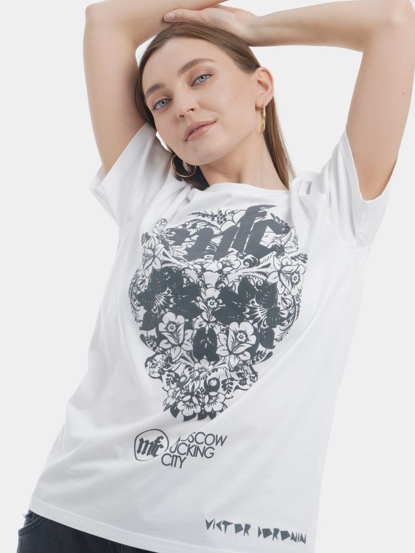 Футболка с принтом Skull Moscow