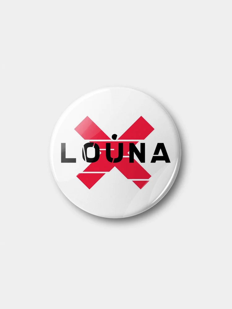 Белый значок Louna, 37 мм