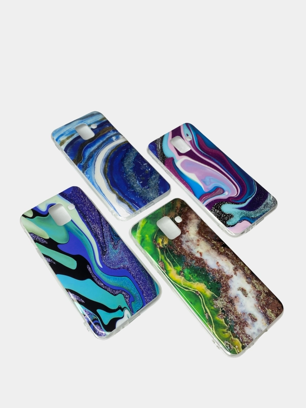 Чехол Samsung Galaxy A6 (2018), Самсунг Галакси А6 силиконовый с мраморным рисунком