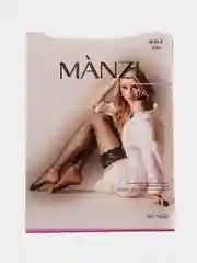 Чулки в мелкую сеточку с ажурной резинкой