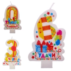 Свеча в торт "Цифра 0", "Цифра 3", "Цифра 6"