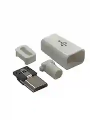 10 штук Штекер micro-USB в корпусе белый микроюсб на кабель
