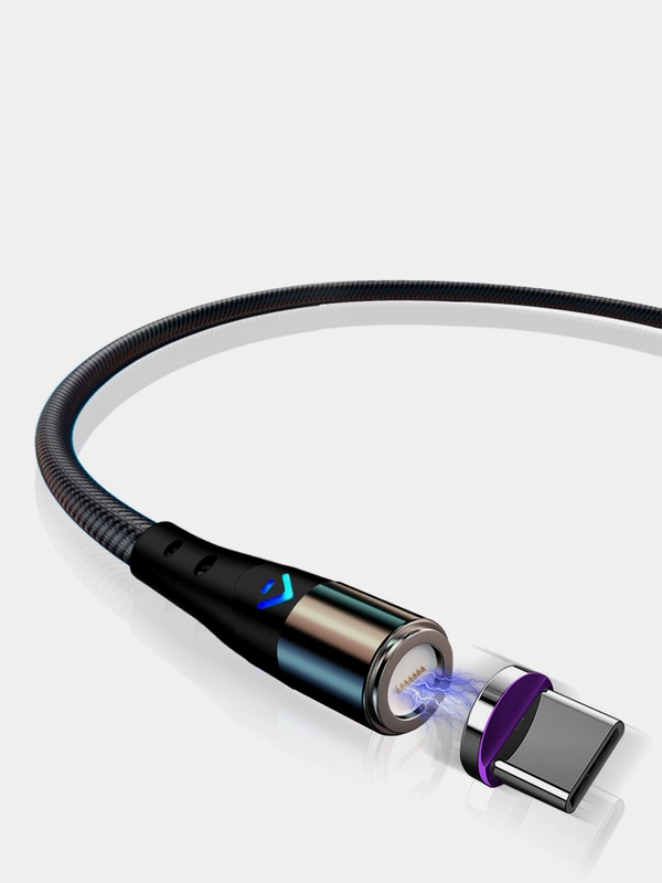Кабель магнитный Quick Charge 5.0 Ампер+ магнитный коннектор для зарядки и передачи данных