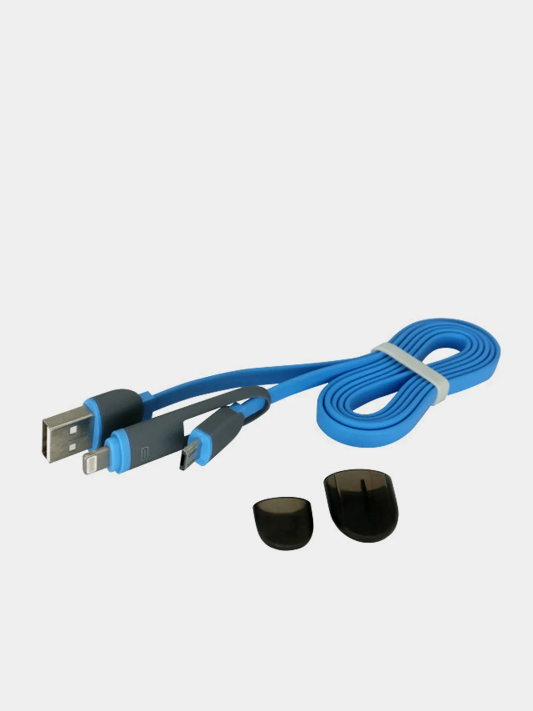 Белый usb кабель 2 в 1: Apple lightning / micro usb