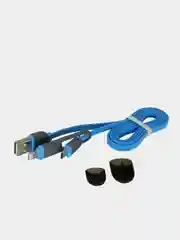 Белый usb кабель 2 в 1: Apple lightning / micro usb