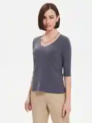 Серый лонгслив TACHIQUE трикотажный женский, серый, с рукавом 3/4