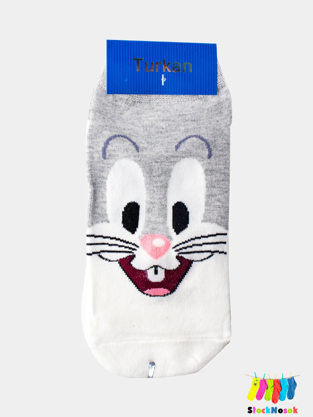 Серый носки "Looney Tunes. Багз Банни" Безумные мотивы, короткие