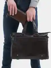 Коричневый портфель мужской, с кошельком, через плечо, деловая сумка, для документов, для ноутбука