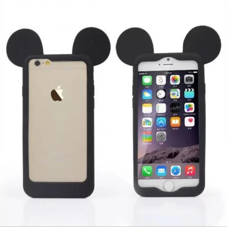 Силиконовый чехол с ушками для iPhone 6 / 7 / 8 / SE 2020 / 6+ / 7+ / 8 ...
